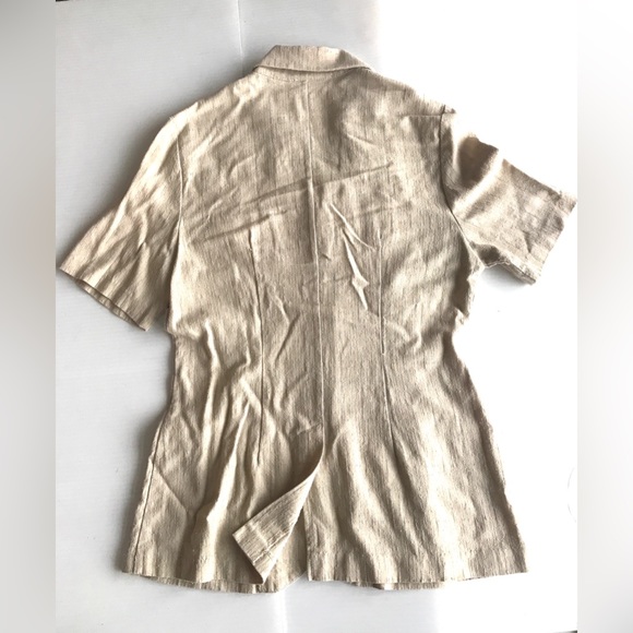 Super cute linen cotton blend women jacket size 6-8 by measurements ( no label) - Picture 2 of 5
